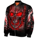 indiana hoosiers inferno skull red black bomber jacket best selling