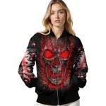 indiana hoosiers inferno skull red black bomber jacket best selling