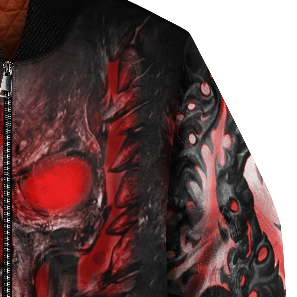 indiana hoosiers inferno skull red black bomber jacket premium grade indiana hoosiers inferno skull red black bomber jacket premium grade