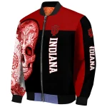 indiana hoosiers intricate skull red black bomber jacket best selling