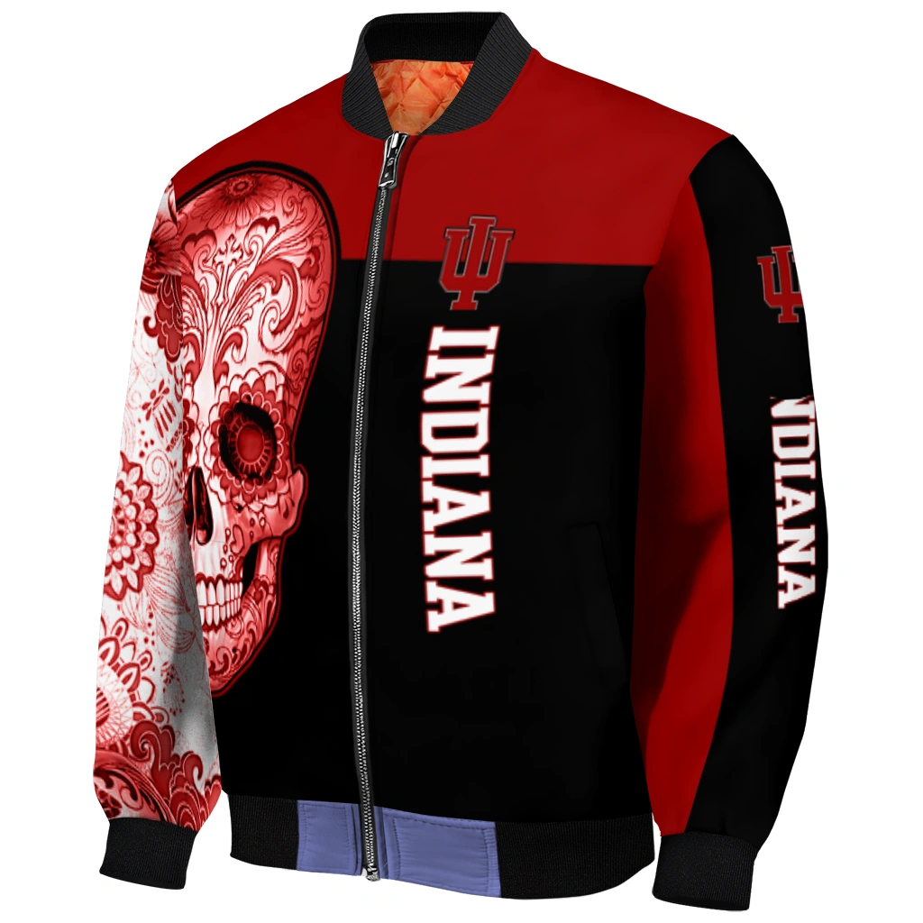 indiana hoosiers intricate skull red black bomber jacket fashion forward indiana hoosiers intricate skull red black bomber jacket fashion forward