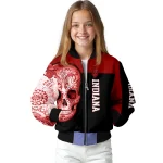 indiana hoosiers intricate skull red black bomber jacket best selling
