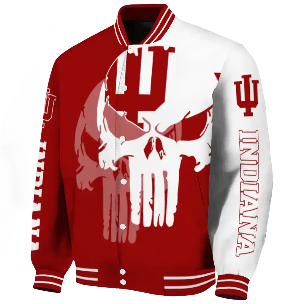 indiana hoosiers skull outline red white varsity jacket best selling indiana hoosiers skull outline red white varsity jacket best selling
