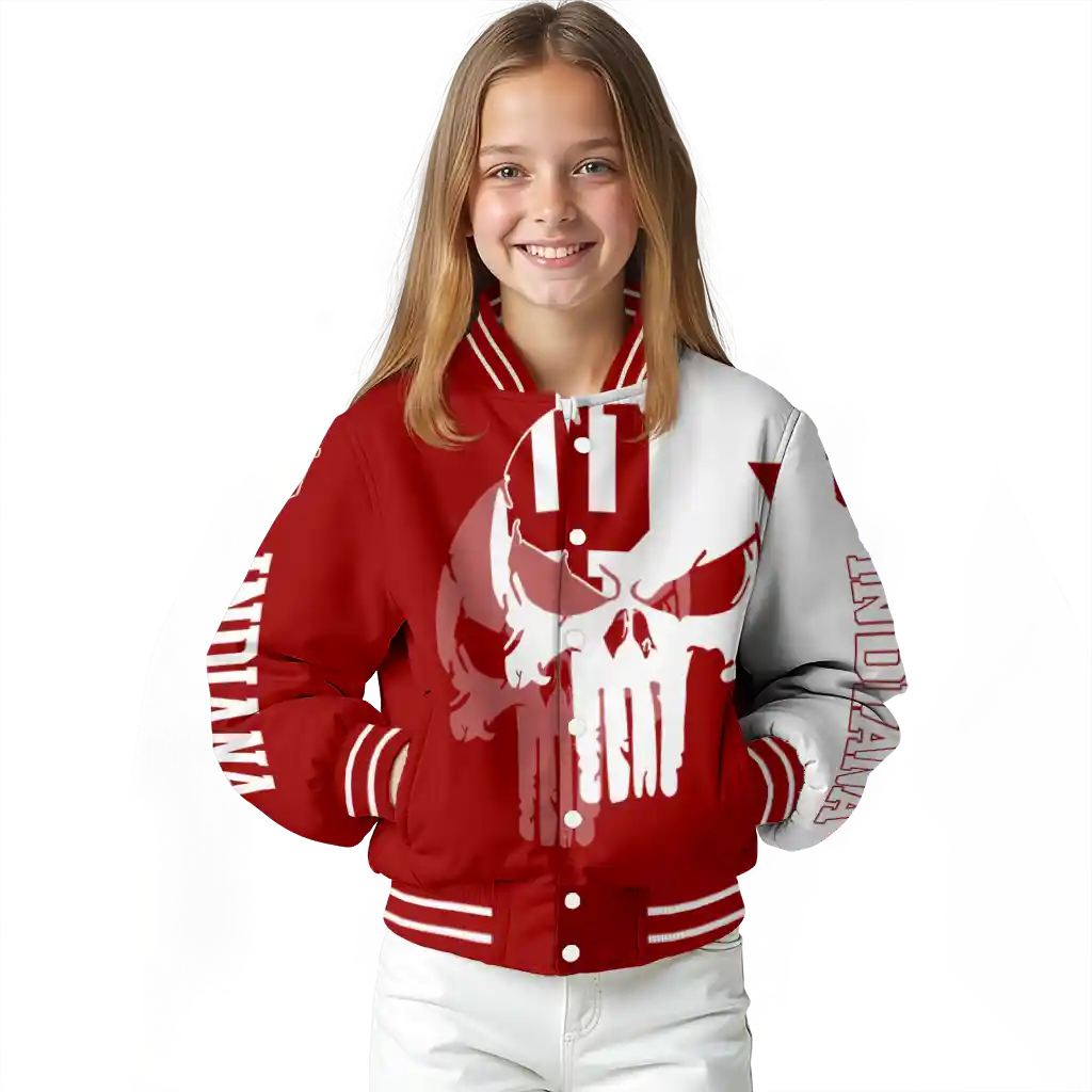 indiana hoosiers skull outline red white varsity jacket top rated indiana hoosiers skull outline red white varsity jacket top rated
