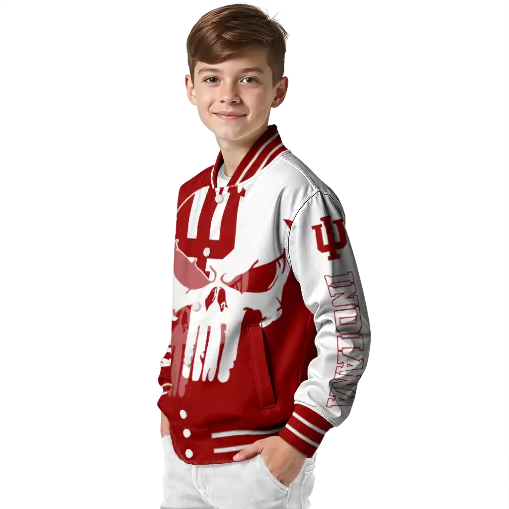 indiana hoosiers skull outline red white varsity jacket trendy indiana hoosiers skull outline red white varsity jacket trendy