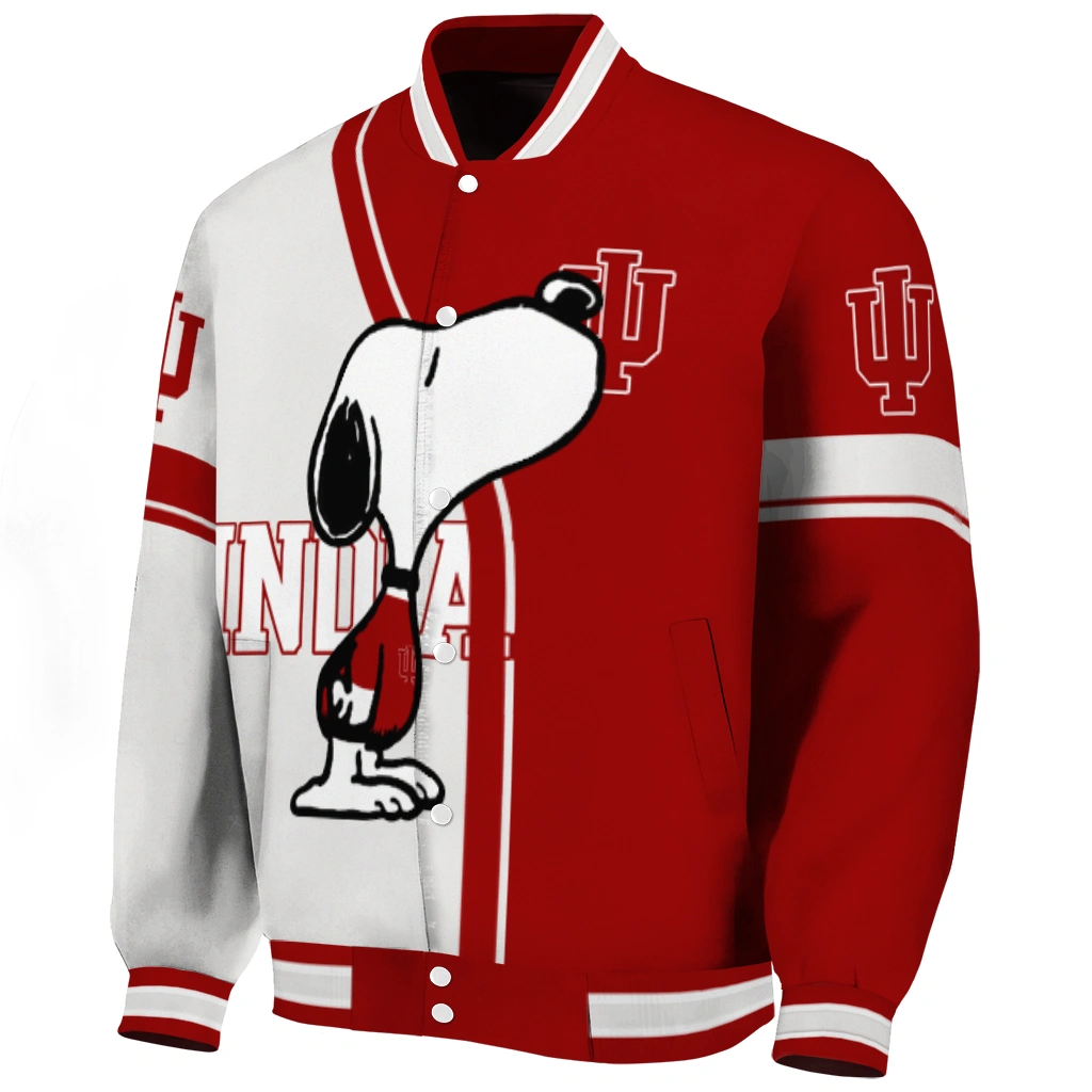 indiana hoosiers snoopy attitude red varsity jacket best selling indiana hoosiers snoopy attitude red varsity jacket best selling