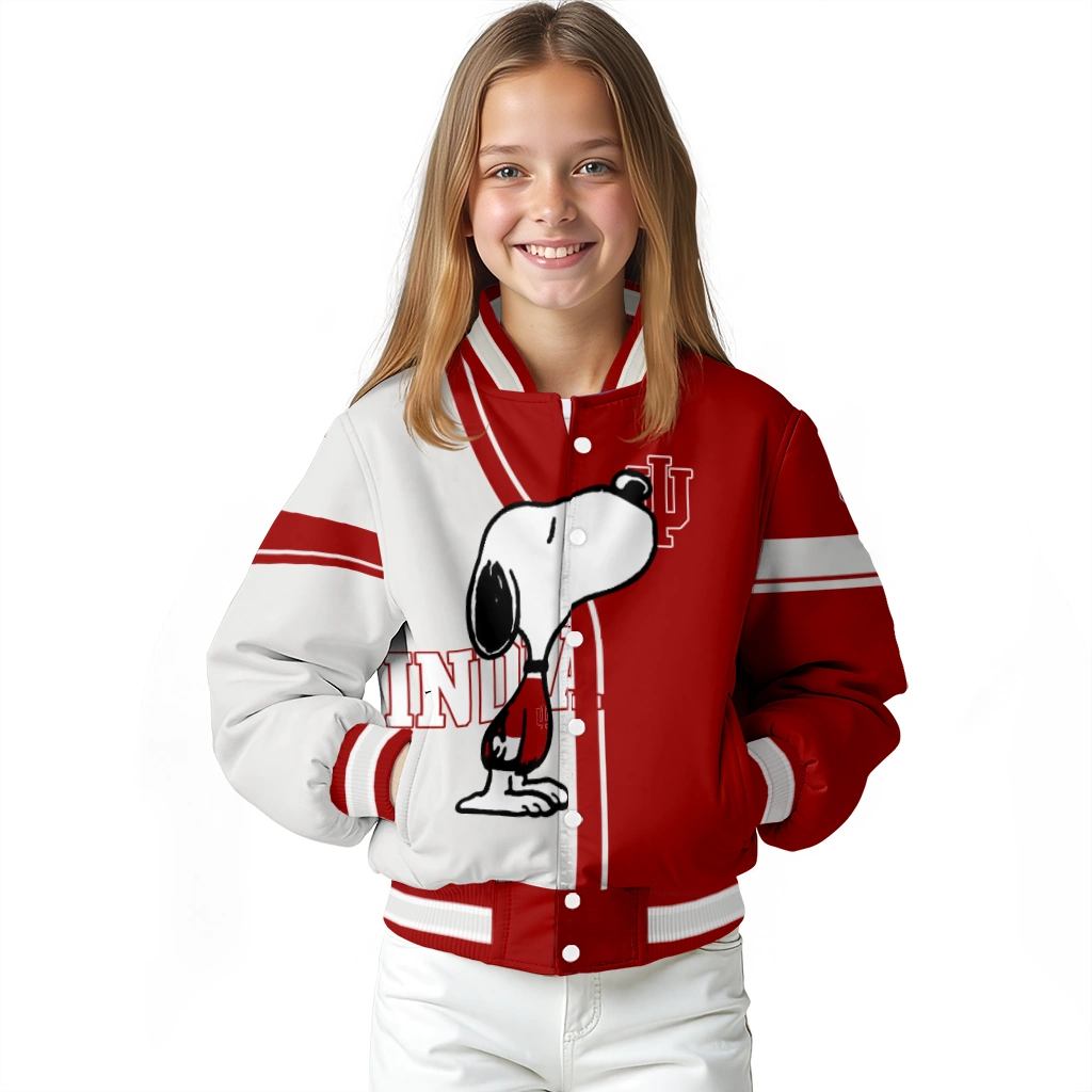 indiana hoosiers snoopy attitude red varsity jacket top rated indiana hoosiers snoopy attitude red varsity jacket top rated