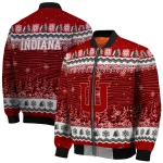 indiana hoosiers snowy pines red bomber jacket best selling