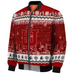 indiana hoosiers snowy pines red bomber jacket best selling