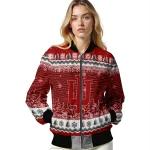 indiana hoosiers snowy pines red bomber jacket best selling