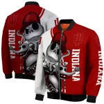 indiana hoosiers spooky grin red bomber jacket best selling