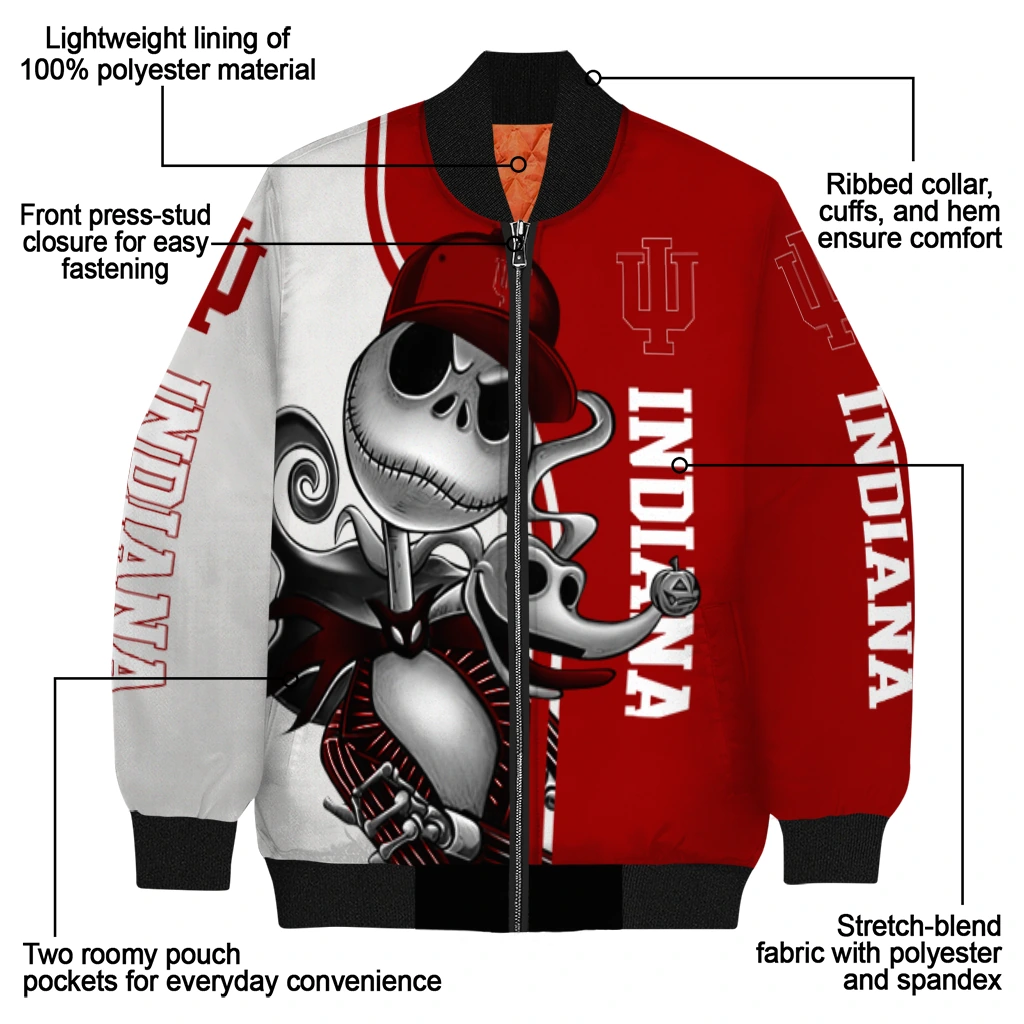 indiana hoosiers spooky grin red bomber jacket new arrival indiana hoosiers spooky grin red bomber jacket new arrival