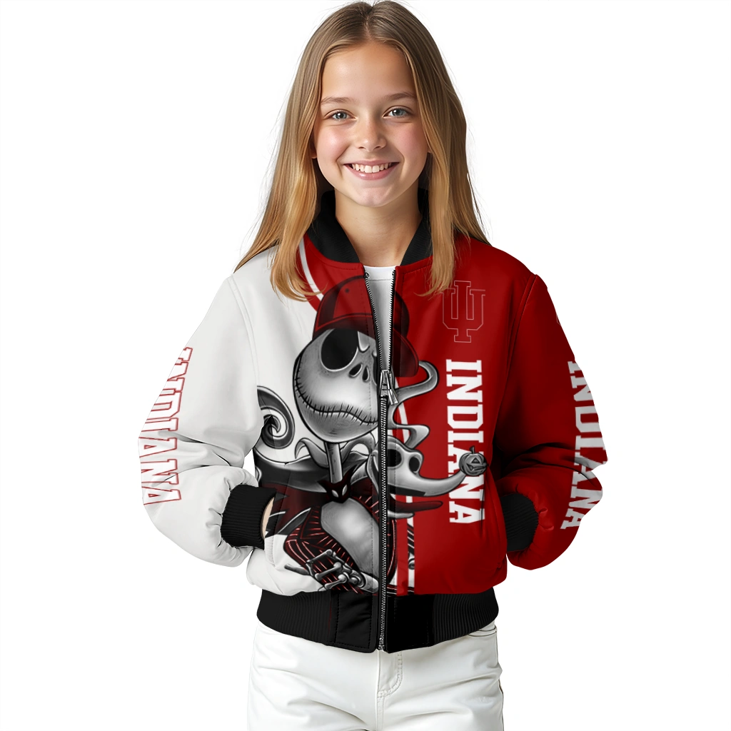 indiana hoosiers spooky grin red bomber jacket top rated indiana hoosiers spooky grin red bomber jacket top rated