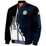 indiana pacers edgy scratch effect blue black bomber jacket best selling