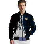 indiana pacers edgy scratch effect blue black bomber jacket best selling