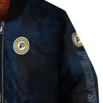 indiana pacers edgy scratch effect blue black bomber jacket best selling