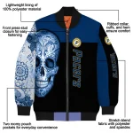 indiana pacers intricate skull blue black bomber jacket best selling