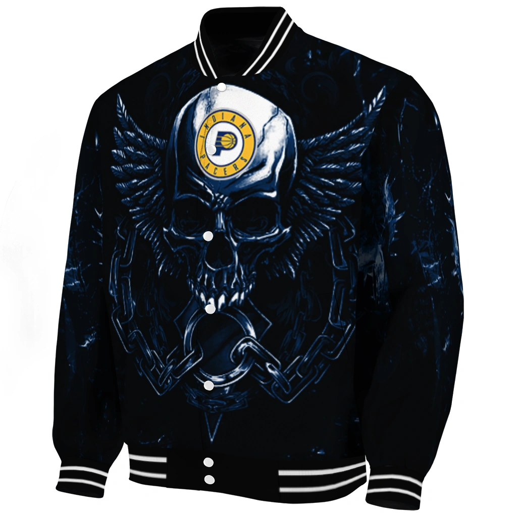 indiana pacers skull bite blue black varsity jacket best selling indiana pacers skull bite blue black varsity jacket best selling