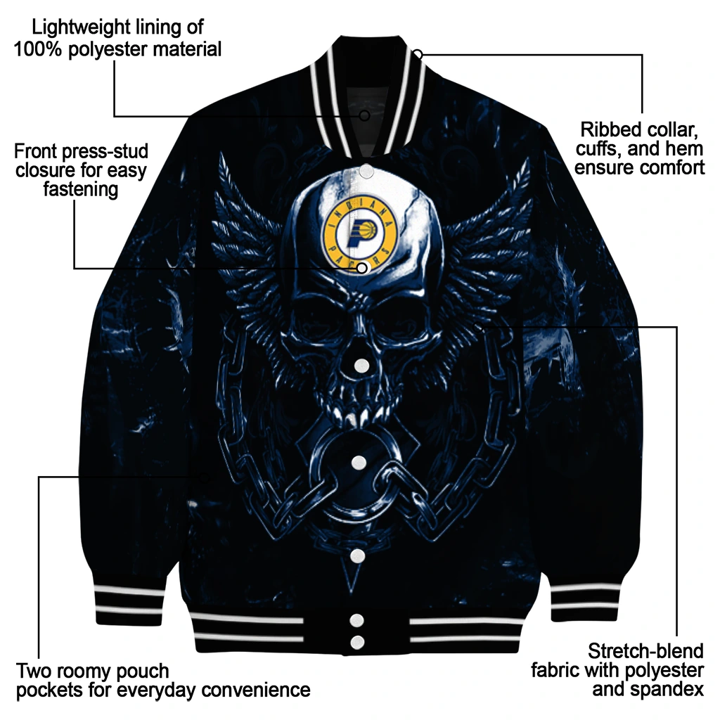 indiana pacers skull bite blue black varsity jacket new arrival indiana pacers skull bite blue black varsity jacket new arrival