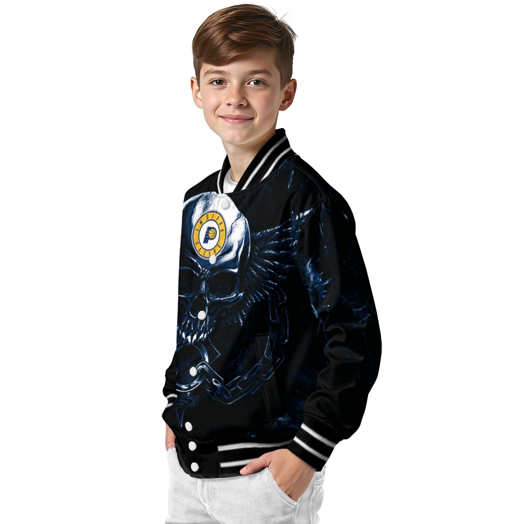 indiana pacers skull bite blue black varsity jacket trendy indiana pacers skull bite blue black varsity jacket trendy