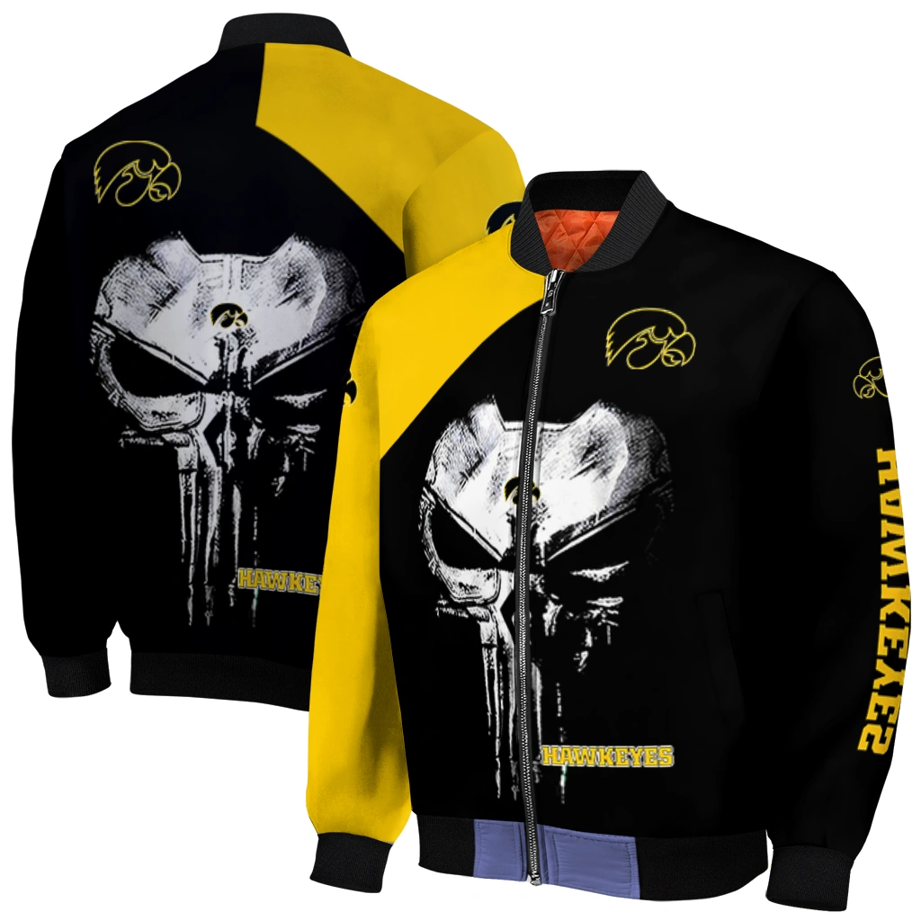 iowa hawkeyes edgy mask black bomber jacket best selling iowa hawkeyes edgy mask black bomber jacket best selling