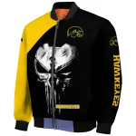 iowa hawkeyes edgy mask black bomber jacket best selling