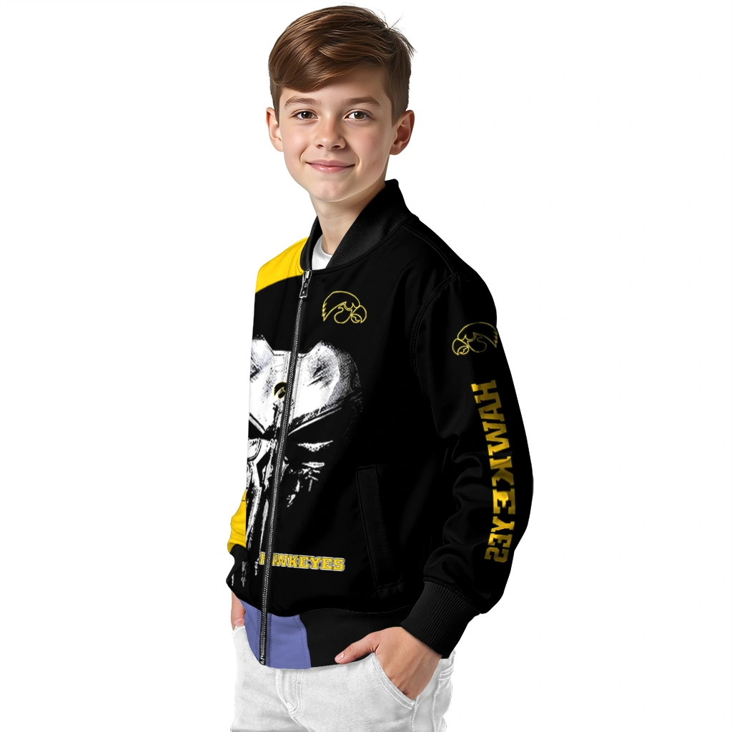 iowa hawkeyes edgy mask black bomber jacket trendy iowa hawkeyes edgy mask black bomber jacket trendy