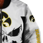 iowa hawkeyes skull outline black white bomber jacket best selling
