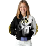 iowa hawkeyes skull outline black white bomber jacket best selling