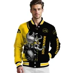 iowa hawkeyes spooky grin black varsity jacket best selling