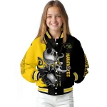 iowa hawkeyes spooky grin black varsity jacket best selling