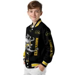 iowa hawkeyes spooky grin black varsity jacket best selling