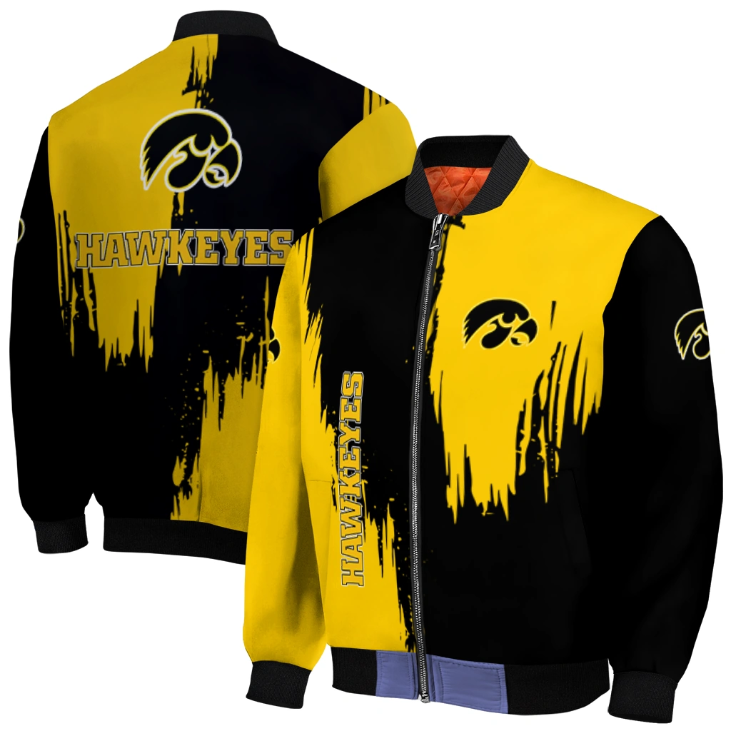 iowa hawkeyes urban mark black bomber jacket best selling iowa hawkeyes urban mark black bomber jacket best selling