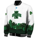 iowa state cyclones clovers pattern white green varsity jacket best selling