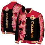iowa state cyclones fire skull red black varsity jacket best selling