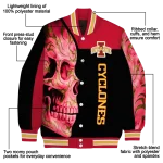 iowa state cyclones fire skull red black varsity jacket best selling