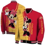 iowa state cyclones minnie mouse red varsity jacket best selling