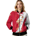 iowa state cyclones ripped bolt red white bomber jacket best selling