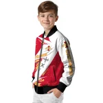 iowa state cyclones ripped bolt red white bomber jacket best selling