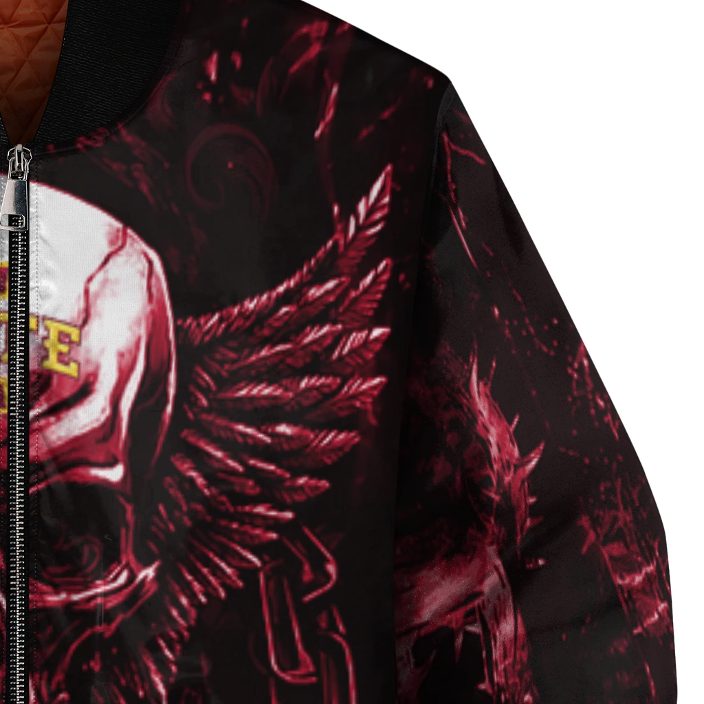 iowa state cyclones skull bite red black bomber jacket premium grade iowa state cyclones skull bite red black bomber jacket premium grade