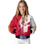 iowa state cyclones skull outline red white bomber jacket best selling