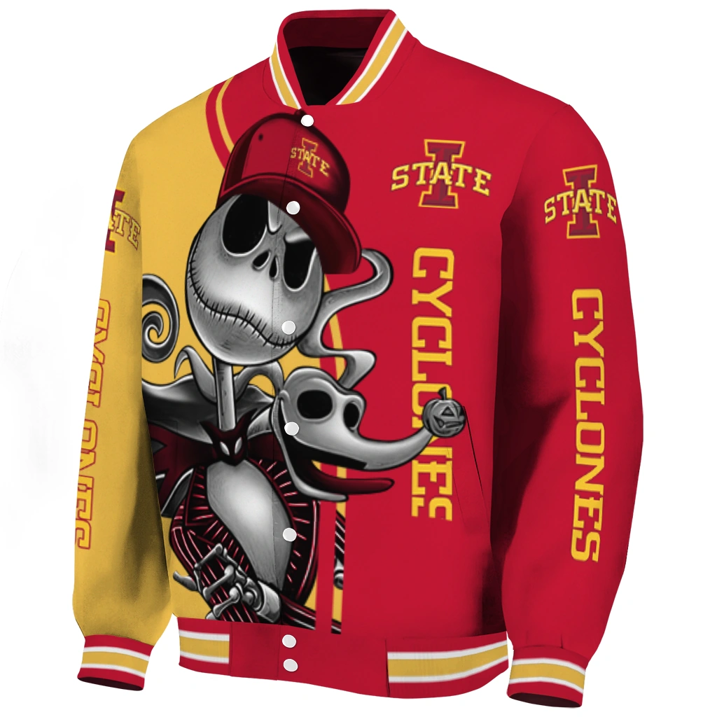 iowa state cyclones spooky grin red varsity jacket best selling iowa state cyclones spooky grin red varsity jacket best selling