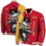 iowa state cyclones spooky grin red varsity jacket best selling