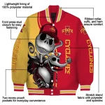 iowa state cyclones spooky grin red varsity jacket best selling