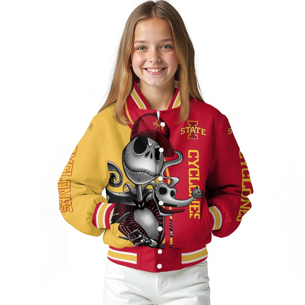 iowa state cyclones spooky grin red varsity jacket top rated iowa state cyclones spooky grin red varsity jacket top rated