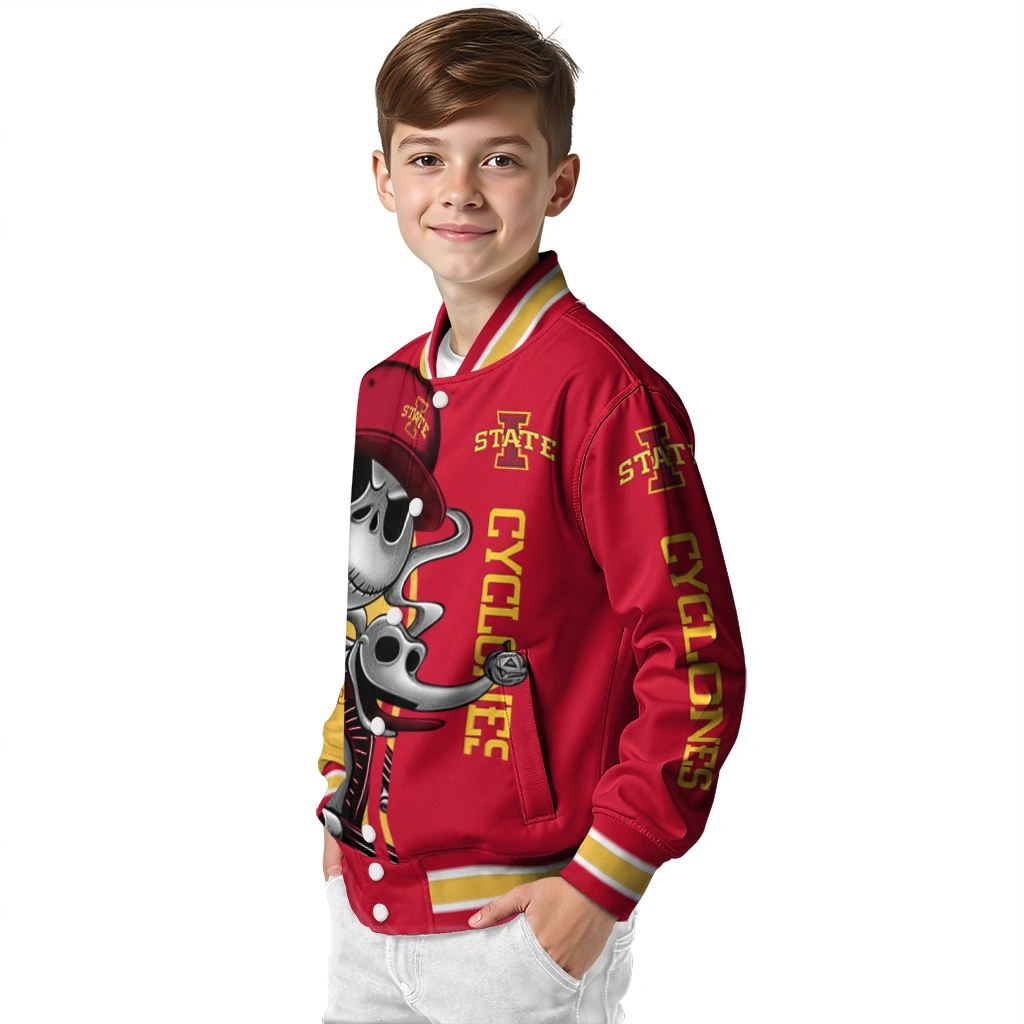 iowa state cyclones spooky grin red varsity jacket trendy iowa state cyclones spooky grin red varsity jacket trendy