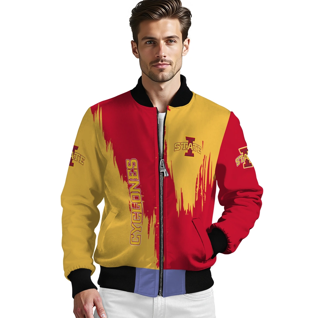 iowa state cyclones urban mark red bomber jacket high quality iowa state cyclones urban mark red bomber jacket high quality