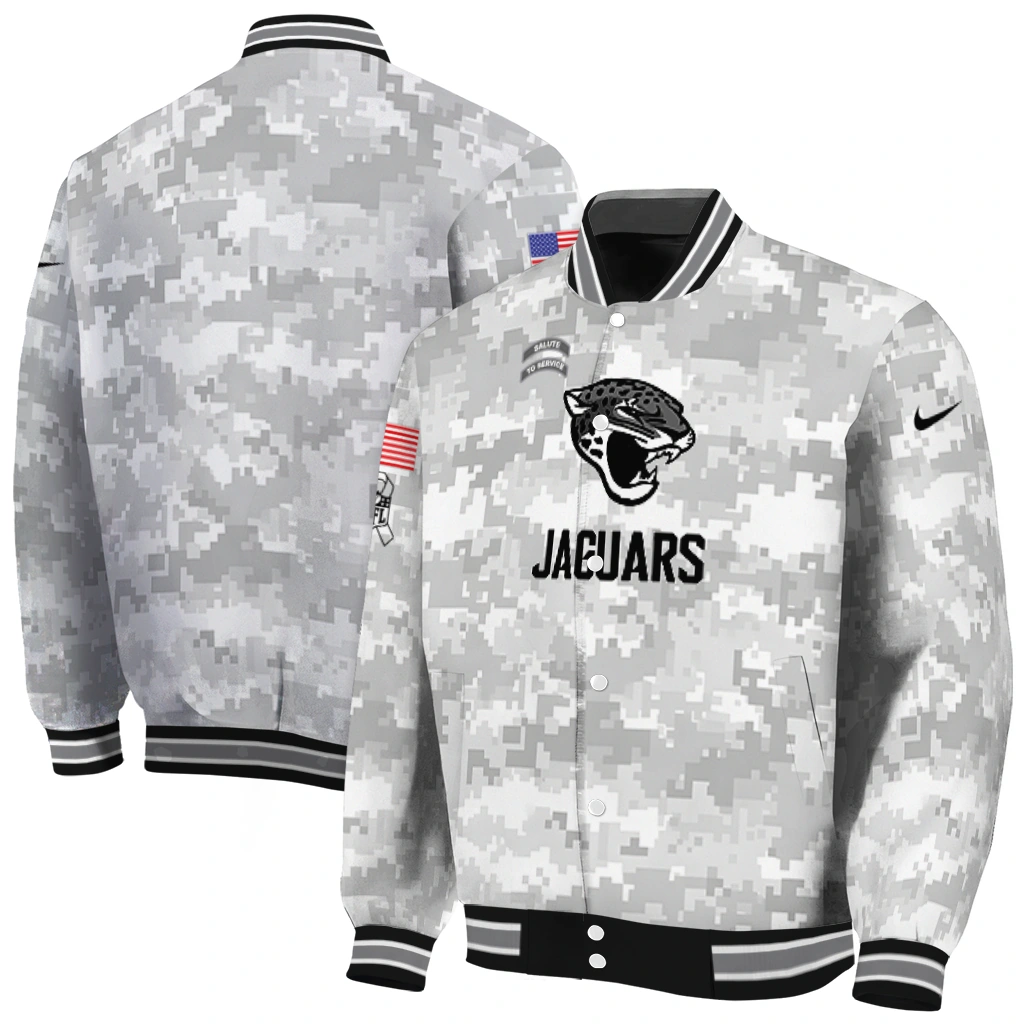 jacksonville jaguars gray camouflage gray varsity jacket fashion forward jacksonville jaguars gray camouflage gray varsity jacket fashion forward