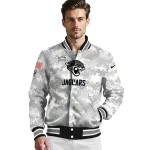 jacksonville jaguars gray camouflage gray varsity jacket best selling