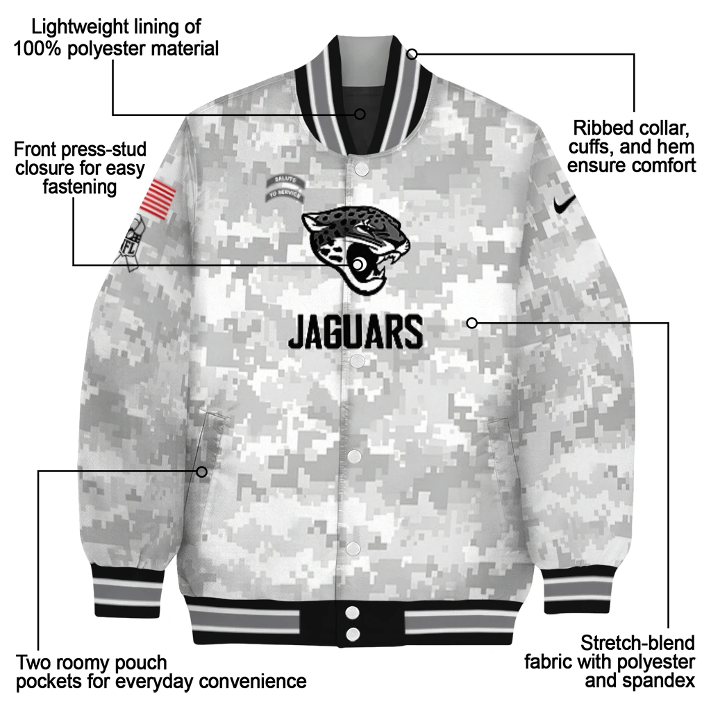 jacksonville jaguars gray camouflage gray varsity jacket new arrival jacksonville jaguars gray camouflage gray varsity jacket new arrival
